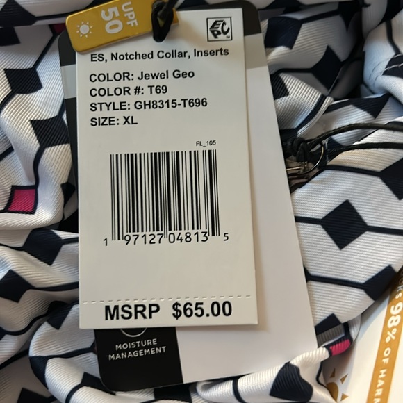 NWT Tail Women's 1/4-Zip Golf Tennis Top Jewel Geo  Sz S & XL  $65 - Picture 8 of 8